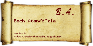 Bech Atanázia névjegykártya